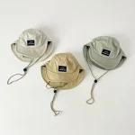 이중 챙이 있는 소년용 여름 모자, 아기 속건성 오리 부리 모자, 넥 스트랩 조절기가 있는 경량 태양 버킷 모자 - 이미지 4