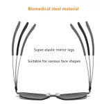 독일 디자인 남성 초경량 스테인레스 스틸 클래식 선글라스, 여성 야외 운전 생물 강철 선글라스 - 이미지 5