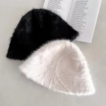 유기견후원 앙고라 벙거지 버킷햇 라운드핏 챙 겨울 털 모자 no.12 - 이미지 3