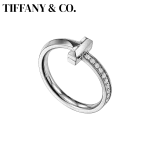 티파니 & 코. T-시리즈 반지 커플 럭셔리 오리지널 주얼리 S925 스털링 실버 다이아몬드 반지 웨딩 선물 - 이미지 2