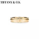 티파니 & 코. 반지 T 시리즈 와이드 링 S925 스털링 실버 럭셔리 커플 링 오리지널 디자인 클래식 스타일 최고의 선물