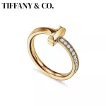 티파니 & 코. T-시리즈 반지 커플 럭셔리 오리지널 주얼리 S925 스털링 실버 다이아몬드 반지 웨딩 선물 - 이미지 3