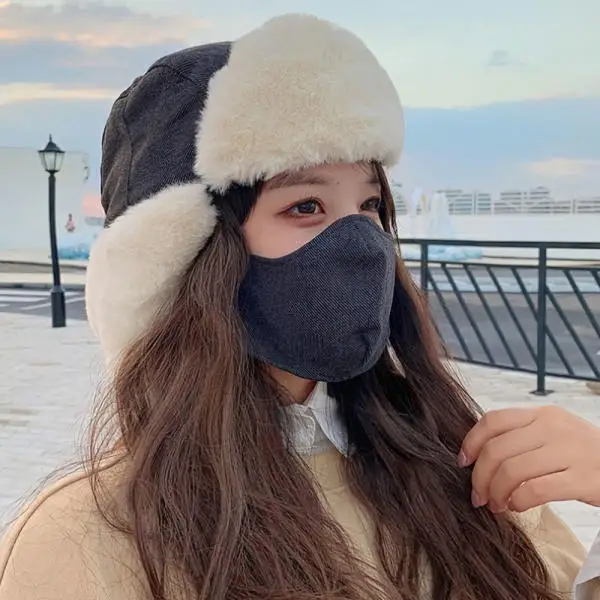 kf-Ad3ce0063c86144efb16b1073c69a6bcap 귀도리 군밤모자 CN 겨울 방한 귀달이 털 항공 모자 - 이미지 1