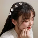 10개입 진주 미니 집게핀 여성 헤어 머리핀 반묶음 앞머리 옆머리 사이드핀 세트 - 이미지 3