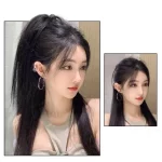 BLOWFISH FUGU 포니테일 여성용 하프 타이 부분 가발, 다카르 포니테일 푹신한 소품 가발, 헤어 익스텐션 - 이미지 2