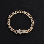 모나코 발목 6mm 쿠바 체인 여성용 발목 구리 소재 전기 도금 14k 골드 남성용 발목 길이를 사용자 정의 할 수 있습니다 - 이미지 2