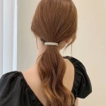 2개입 큐빅 메탈 헤어 집게핀 여성 올림머리 반묶음 포니테일 집게 머리핀 세트 - 이미지 2