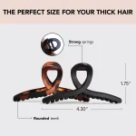 Large Hair Clips for Women - Jumbo Loop Hair Claw Clips for Thick Hair | Big & Claw Clip for Teen Girls | Stylish Banana Clip | - 이미지 2