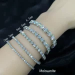 여성 남성용 TY 3-5MM 모이사나이트 팔찌 925 스털링 실버 체인 팔찌 D VVS1 고급 럭셔리 주얼리 랩 젬스톤 - 이미지 5