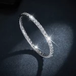 KNOBSPIN D VVS1 전체 4mm Moissanite Bangles GRA 인증 s925 스털링 슬라이버 도금 18k 여성용 팔찌 파티 선물 쥬얼리 - 이미지 4