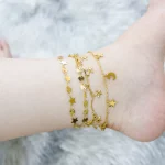 LUXUSTEEL 스테인레스 스틸 Anklets 여성용 팔찌 술 불가사리 매력 다리에 골드 컬러 링크 체인 패션 발 보석 - 이미지 5