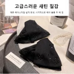 여성 새틴 헤어핀 헵번풍 뒤통수 헤어스타일 리본 상어집게 헤어핀 왕리본 집게핀 헤어 집게핀 - 이미지 5