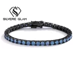 여성 남성용 TY 3-5MM 모이사나이트 팔찌 925 스털링 실버 체인 팔찌 D VVS1 고급 럭셔리 주얼리 랩 젬스톤