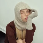 캐시미어 바라클라바 모자 여성, 알파카 울 비니, 가을 겨울 - 이미지 4