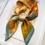 럭셔리 패션 인쇄 70*70cm 실크 스퀘어 스카프 여성 부드러운 새틴 헤어 밴드 Neckerchief 넥타이 여성 머리띠 풀라 가방 리본 - 이미지 5