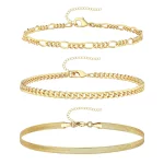 여성을위한 3Pcs 스테인레스 스틸 구두 세트 발에 뱀 트위스트 로프 체인 여성 여름 해변 발목 팔찌 결코 보석을 퇴색하지 마십시오 - 이미지 4