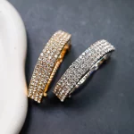 2개입 큐빅 메탈 헤어 집게핀 여성 올림머리 반묶음 포니테일 집게 머리핀 세트 - 이미지 7