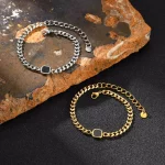 트렌디한 남성용 팔찌, 스테인리스 스틸 쿠반 체인 손목밴드, 남편, 절친, 아들을 위한 보석 선물 - 이미지 6