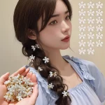 10개입 진주 미니 집게핀 여성 헤어 머리핀 반묶음 앞머리 옆머리 사이드핀 세트