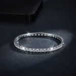 KNOBSPIN D VVS1 전체 4mm Moissanite Bangles GRA 인증 s925 스털링 슬라이버 도금 18k 여성용 팔찌 파티 선물 쥬얼리 - 이미지 5