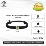 Rinntin S925 실버 라운드 지르코니아 체인 팔찌 남성 여성을위한 조정 가능한 블랙 컬러 로프 팔찌 커플 쥬얼리 선물 APB07 - 이미지 3