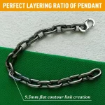 9.5mm 순수 티타늄 팔찌 용접 체인 비할 데 없는 강도와 스타일 남성용 트렌디 주얼리 액세서리 - 이미지 5