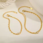 여성을 위한 방수 레이어드 앵클릿 팔찌, 지르코니아 스테인레스 스틸 링크 발 체인 쥬얼리로 조절 가능한 골드 도금 - 이미지 5