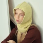 캐시미어 바라클라바 모자 여성, 알파카 울 비니, 가을 겨울