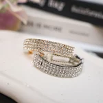 2개입 큐빅 메탈 헤어 집게핀 여성 올림머리 반묶음 포니테일 집게 머리핀 세트 - 이미지 6