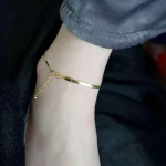 여자 스테인레스 스틸 실버 컬러 플랫 나이프 발 체인 방수 조절 구두 맨발 보석 도매 드롭 배송 - 이미지 4