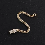 모나코 발목 6mm 쿠바 체인 여성용 발목 구리 소재 전기 도금 14k 골드 남성용 발목 길이를 사용자 정의 할 수 있습니다 - 이미지 4