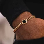 트렌디한 남성용 팔찌, 스테인리스 스틸 쿠반 체인 손목밴드, 남편, 절친, 아들을 위한 보석 선물