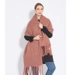 레인보우 색상 격자 무늬 패션 디자인 여성 스카프 럭셔리 브랜드 Thicken Warm Scarves Tassle Neckerchief Shawls Cashmere 2023 - 이미지 5