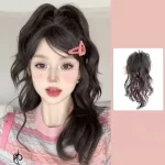 BLOWFISH FUGU 포니테일 여성용 하프 타이 부분 가발, 다카르 포니테일 푹신한 소품 가발, 헤어 익스텐션