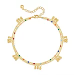 여성용 더블 레이어 작은 비즈 체인 발찌, 18K 골드 컬러, 가벼운 럭셔리, 여름 보호, 보헤미안, 발 체인, 파티 쥬얼리 선물 - 이미지 6