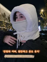 겨울 융털 도톰한 모자 바람막이 아웃도어 라이딩 캡 레이온 모자 방한 보온모자 - 이미지 6