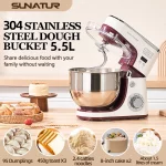 SUNATUR 전기 주방 블렌더 기계: 유성 비터가 있는 스탠드 믹서, 반죽 혼합 지원, 가전 제품용 프로세서