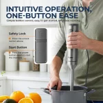 루니 4-in-1 핸드 블렌더 1000W 강력, 스테인리스 스틸 스틱 푸드 믹서, 700ml 믹싱 비커, 500ml 프로세서, 거품기 - 이미지 6