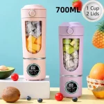 새로운 휴대용 주스 메이커 블렌더, 쉐이크 및 스무디용, 700ML, 다양한 색상, 12개 블레이드, 빠른 믹싱, 2 in 1 블렌더 병형 주서기