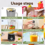 TINSOL New Home Juicer 10 블레이드 3000mAh 다기능 블렌더 손잡이 Juicer Ice Crusher 높은 주스 속도 주방 도구 - 이미지 2